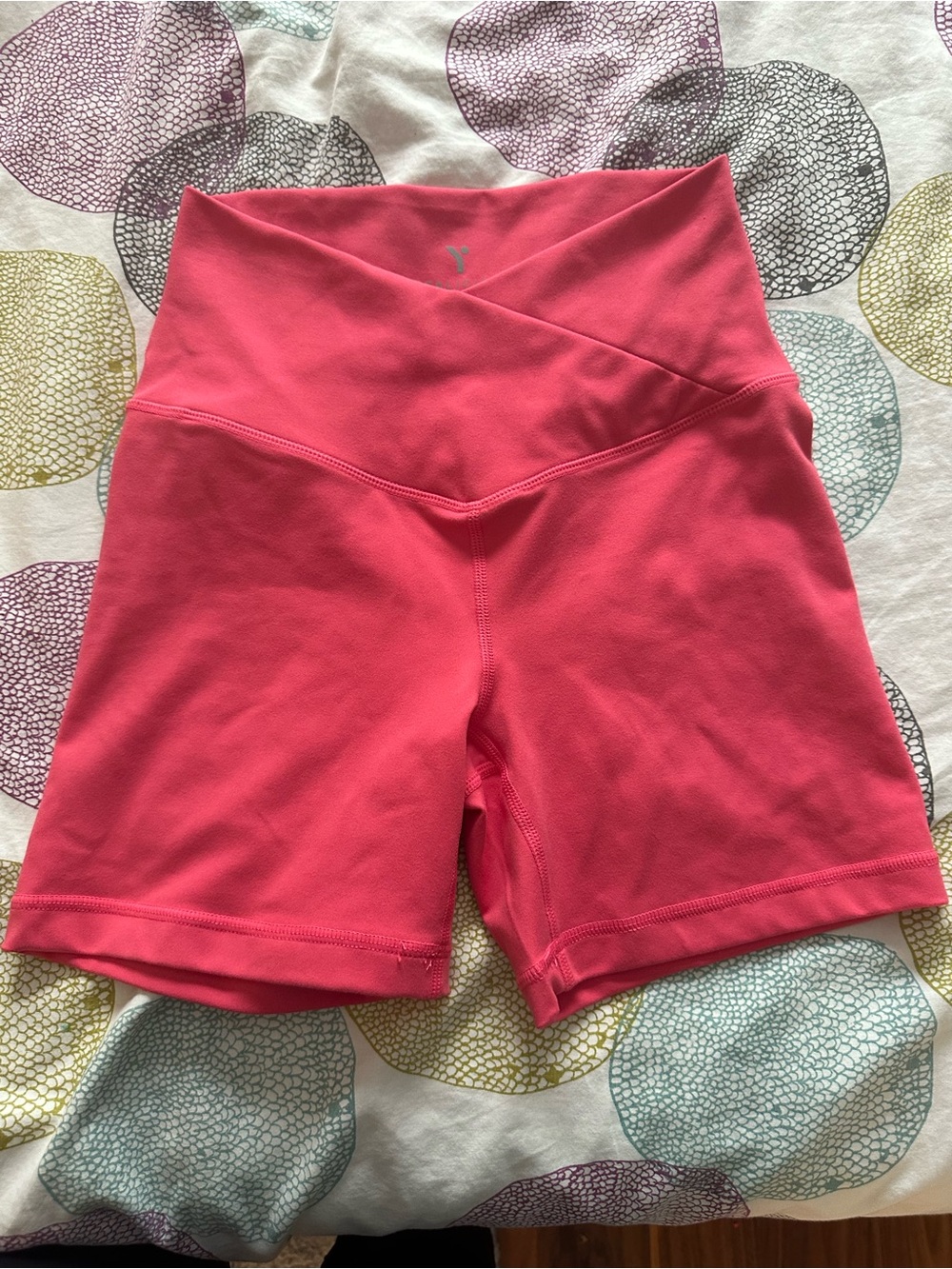 Yogalicious High-Waist Coral Pink Bike Shorts